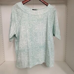 Jones New York Women's Signature‎ Plus 2X Short Sleeve Knit Cotton A3